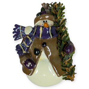 Vtg 1999 Enesco Donna Little Resin Snowman Christmas Holiday Winter Brooch/Pin